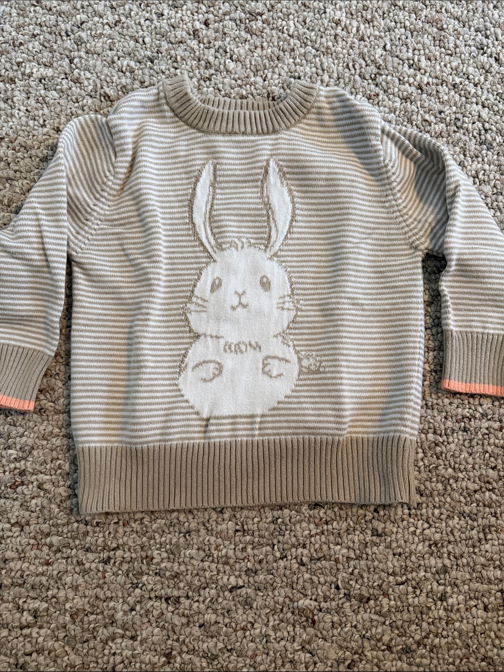 Cat & Jack Gray Bunny Striped Sweater